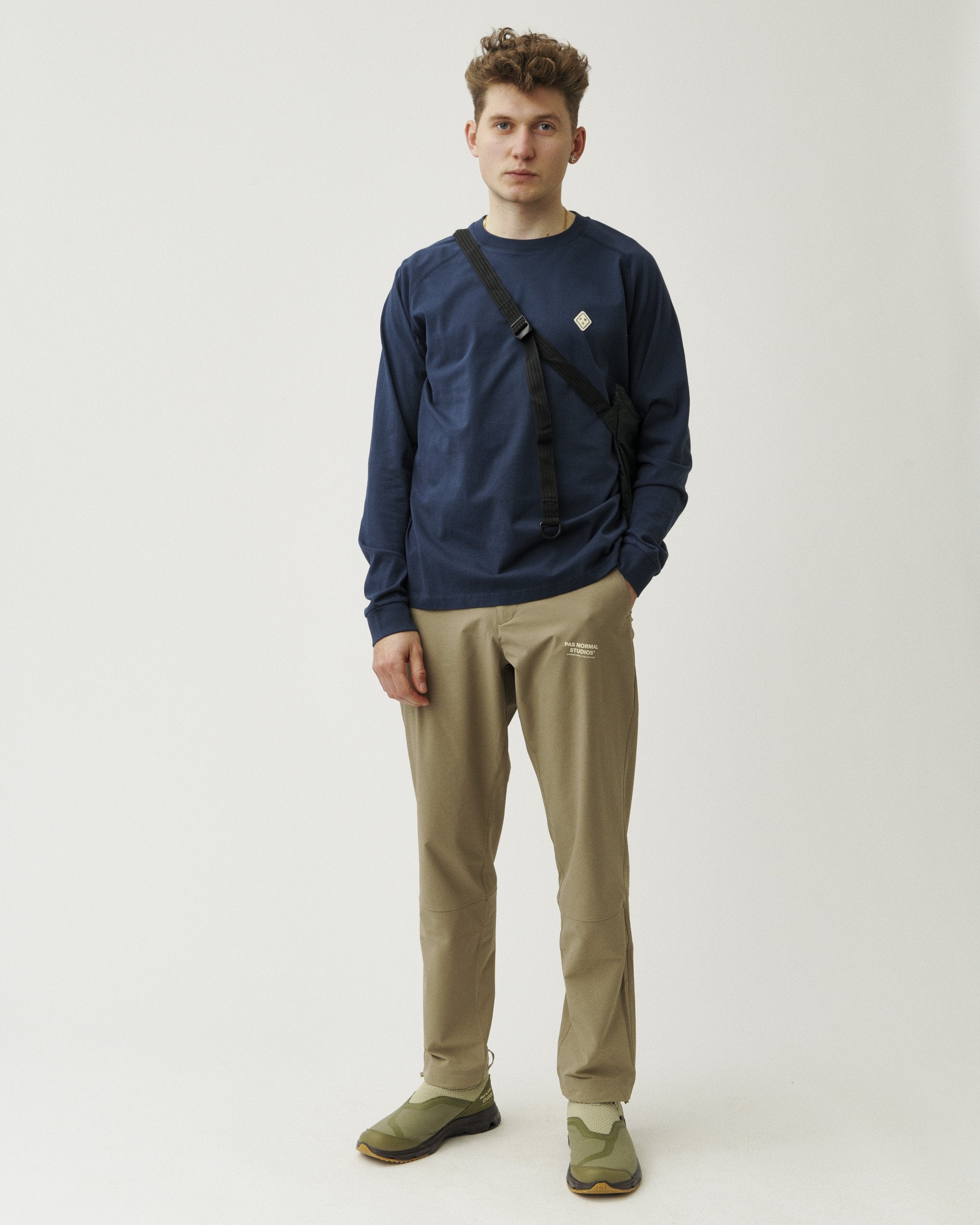 Off-Race Patch Long Sleeve T-Shirt - Navy